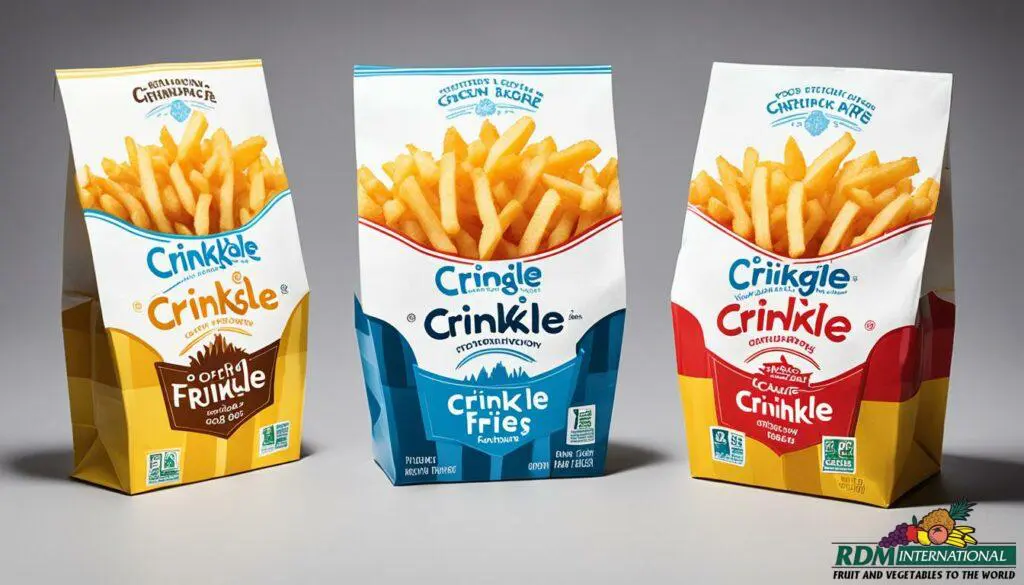 Packaging options for frozen crinkle cut fries Packaging options for frozen crinkle cut fries