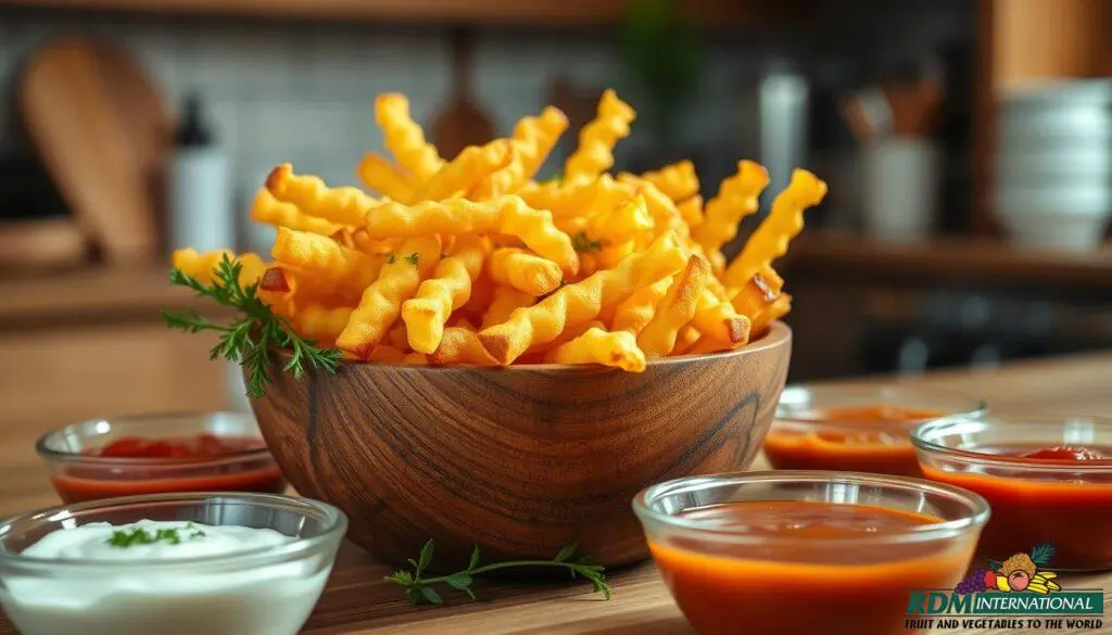 crinkle cut fries as side dish