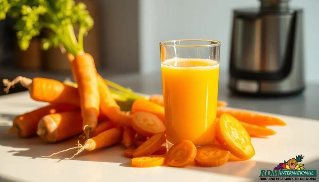 fresh yellow carrot juice