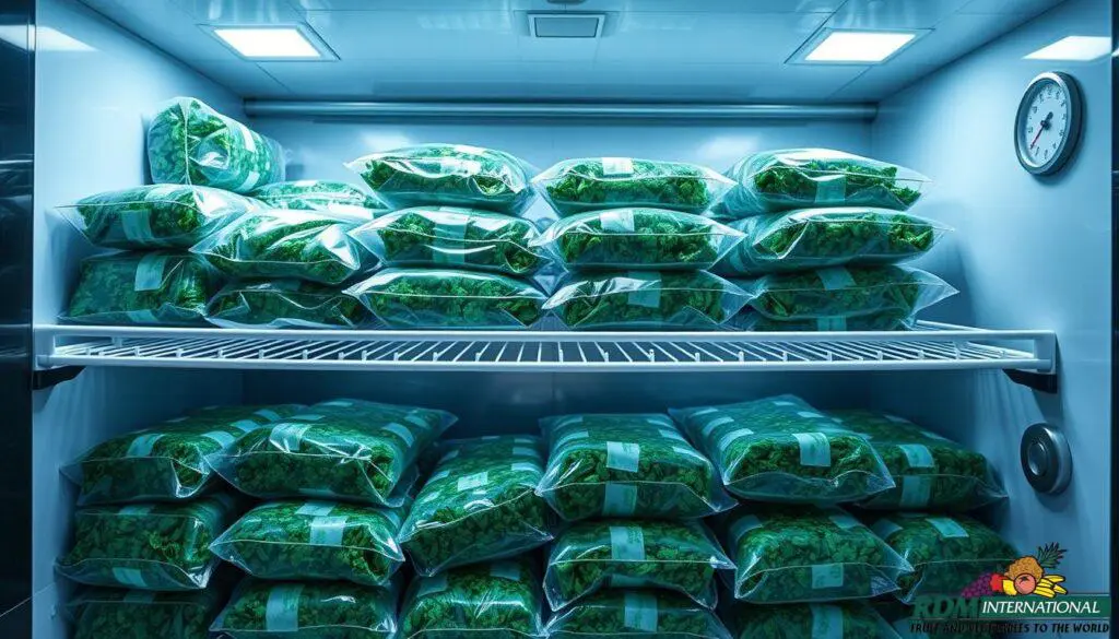 frozen kale storage
