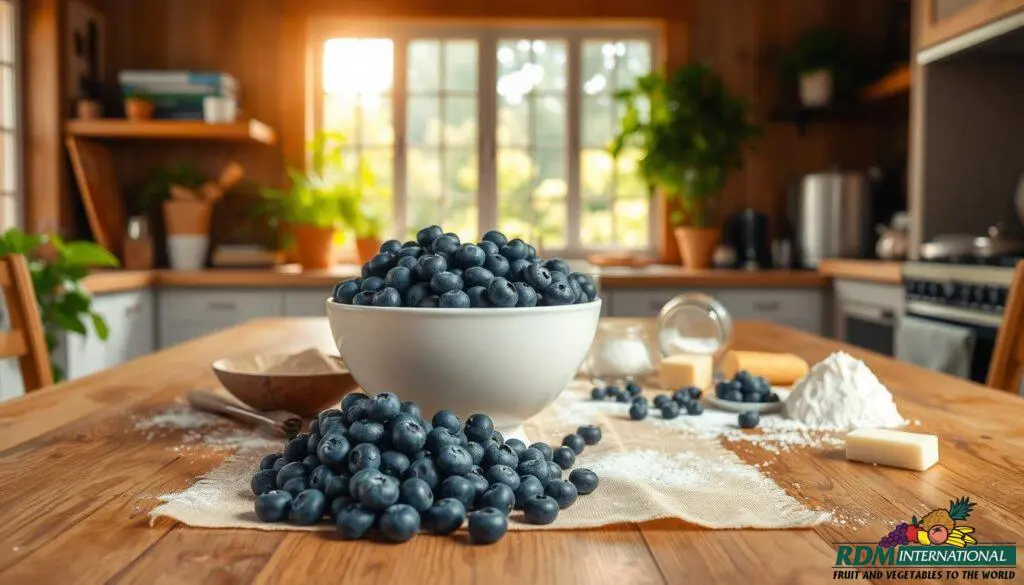 baking with blueberries