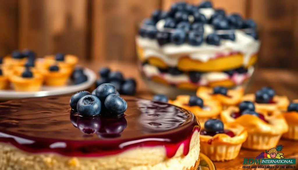 gourmet desserts with blueberries