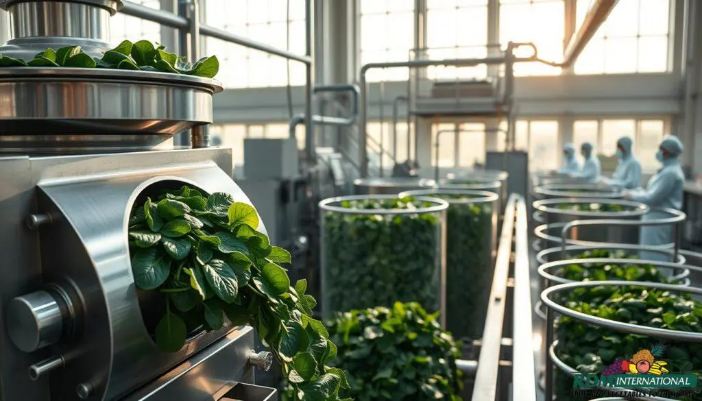 spinach concentrate production