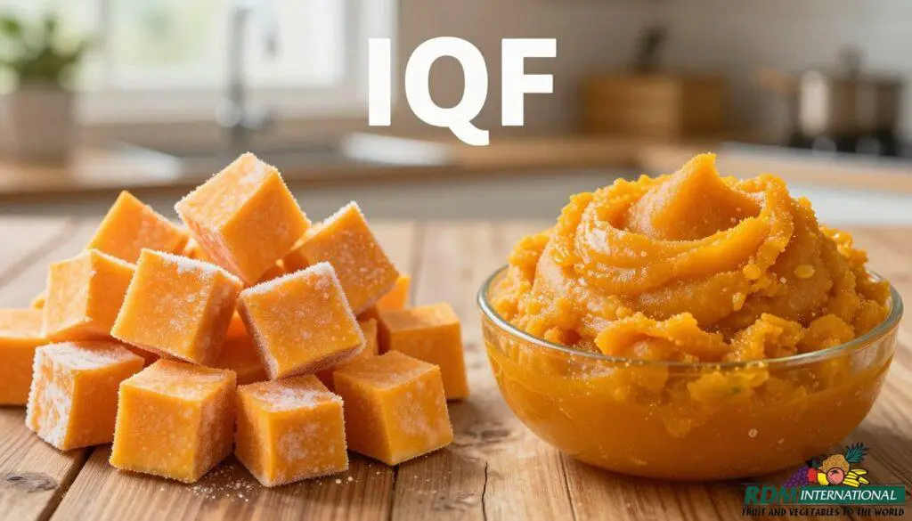 bulk IQF pumpkin vs pumpkin puree comparison