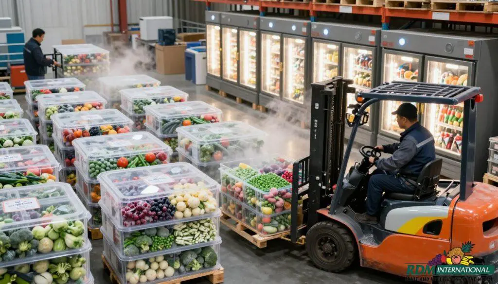 frozen produce container loading