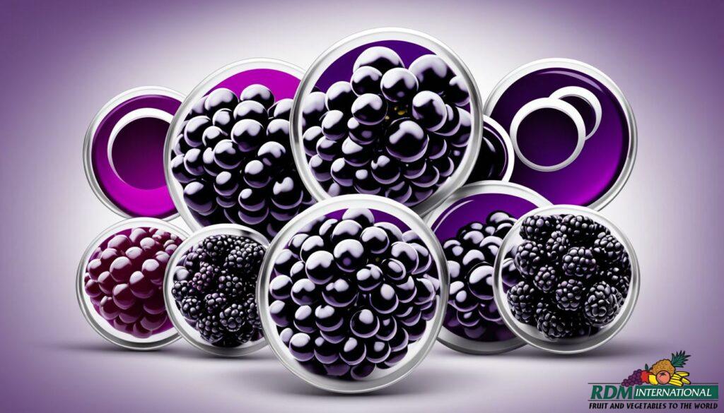 blackberry puree sizes