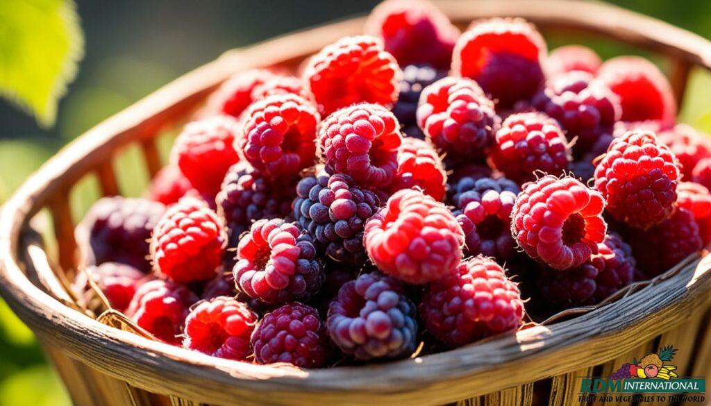carefully handpicked raspberries