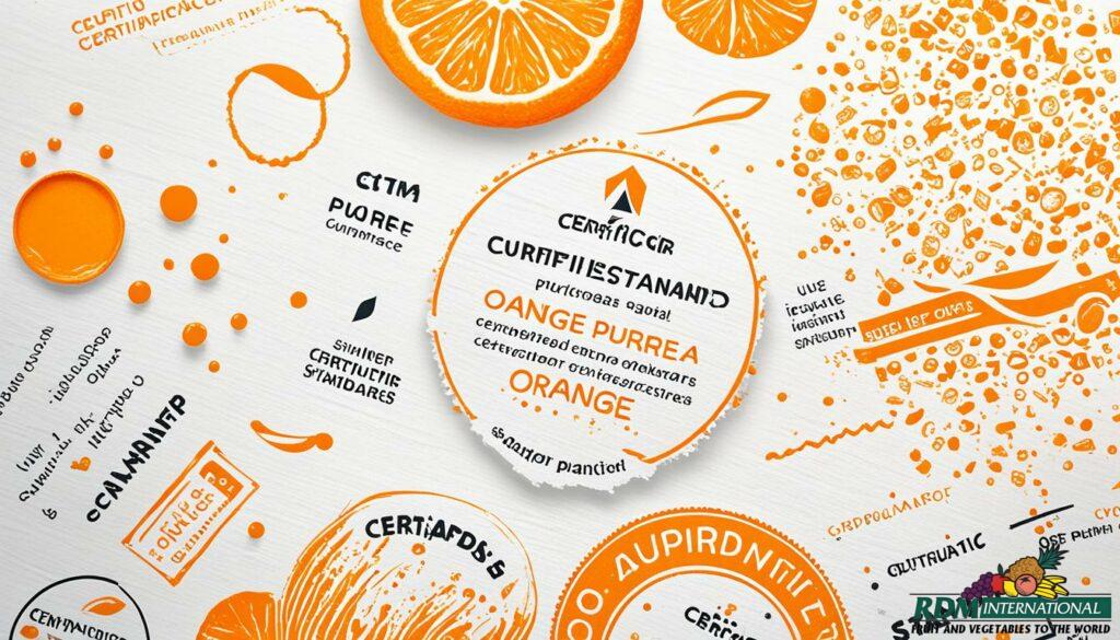 orange puree certifications