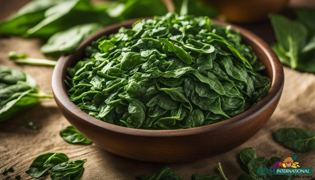 Nutrient-rich spinach flakes