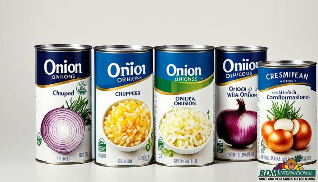 canned chopped onions product specifications