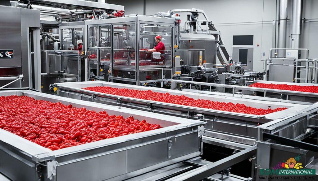 sourcing and manufacturing process of red bell pepper puree