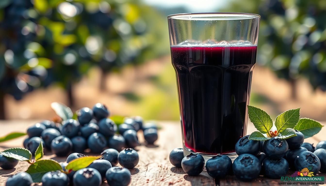 Quality concentrated blueberry juice