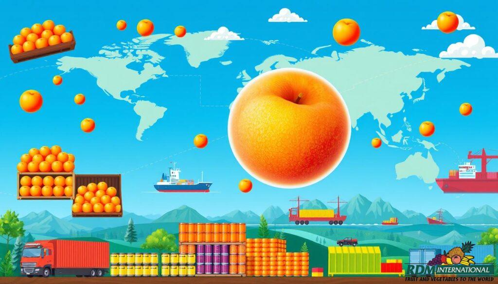 canned peaches global distribution