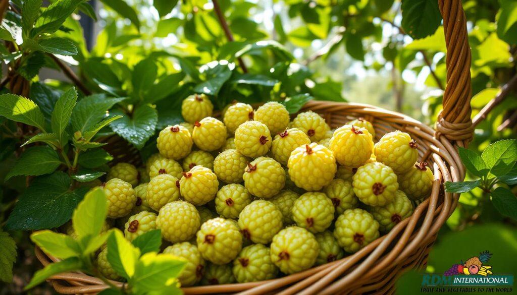 Freshly harvested gooseberries