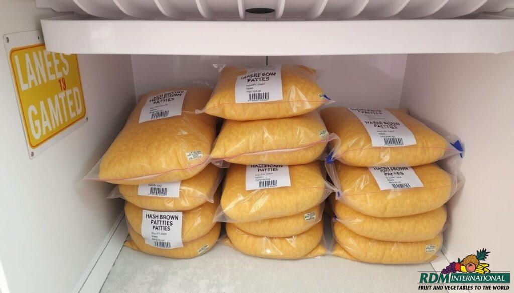 frozen hash browns storage