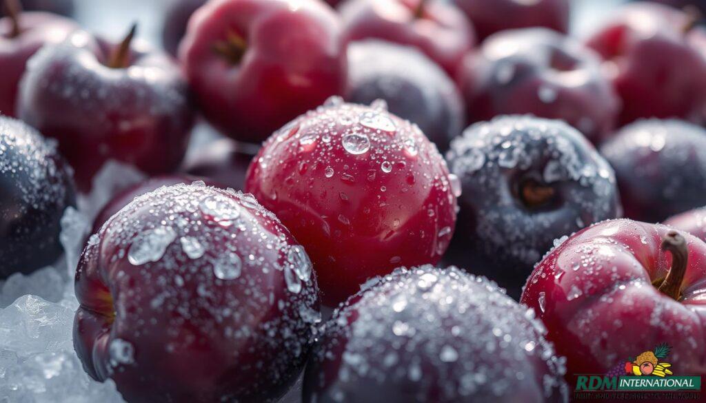 juicy frozen plums