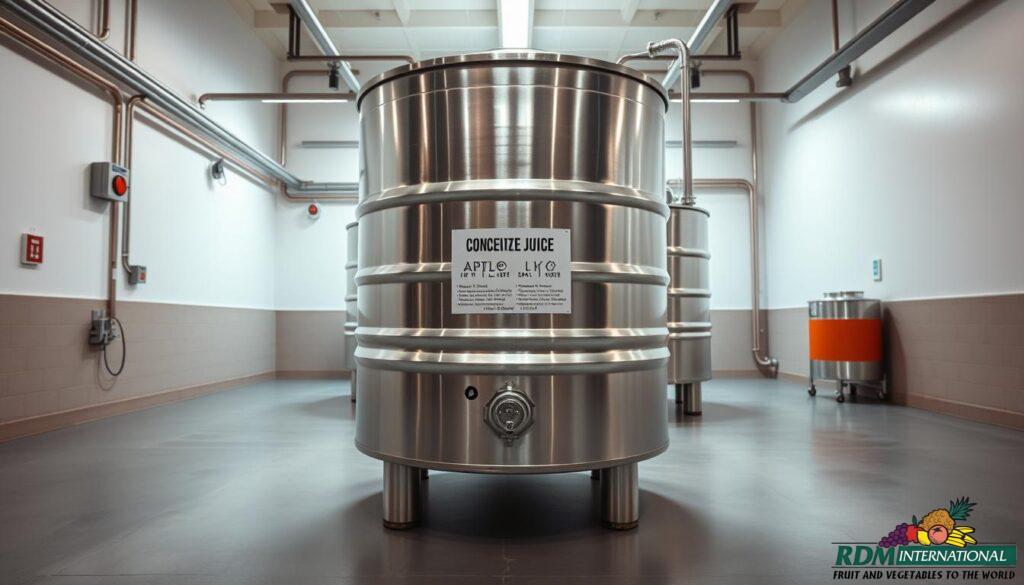 apple juice concentrate storage