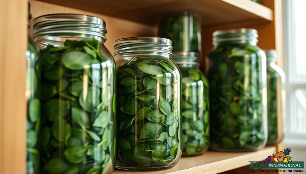 dried spinach storage