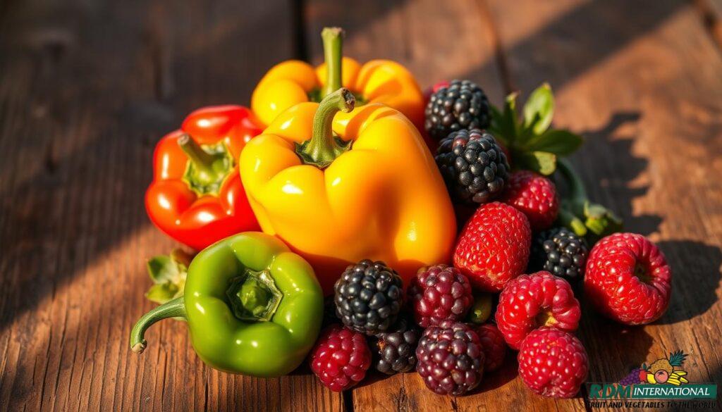 peppers and berries