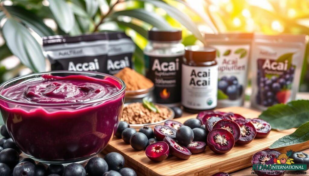 Different forms of bulk acai