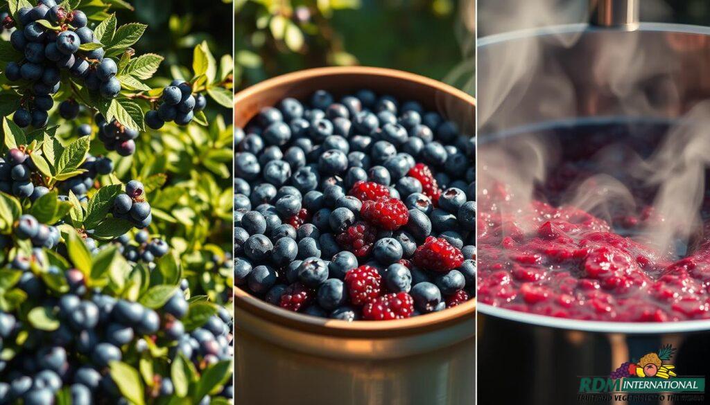 fresh blueberry concentrate processing steps