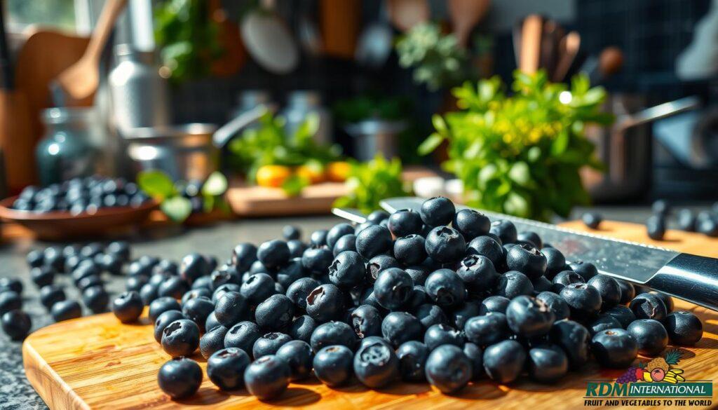 cooking with blueberries