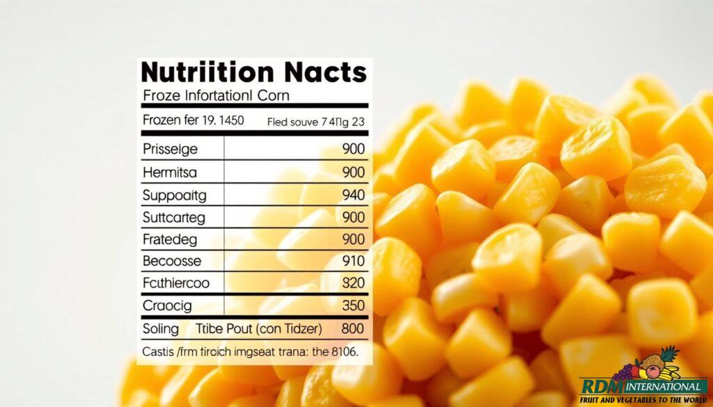 nutritional profile of frozen corn