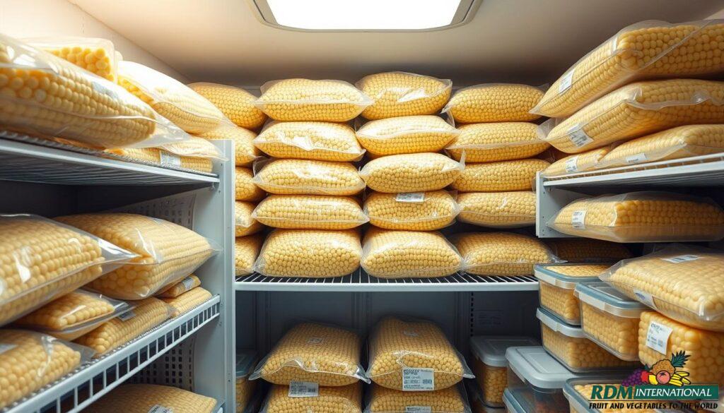 proper storage of frozen corn