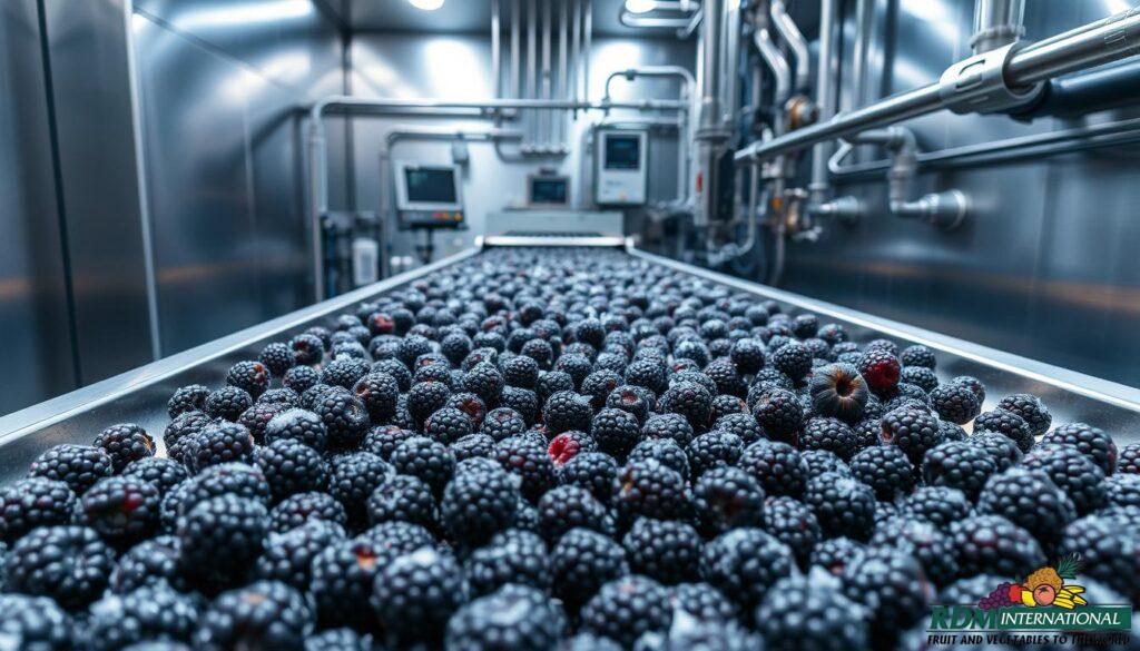 IQF Blackberries Freezing Process