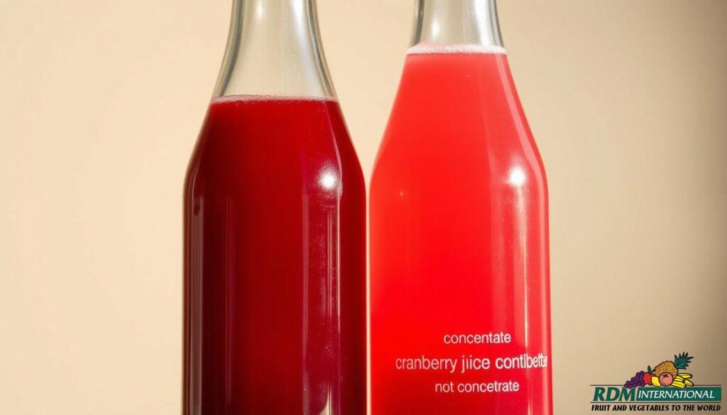 cranberry juice concentrate vs. not from concentrate