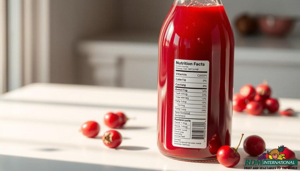 cranberry juice nutrition