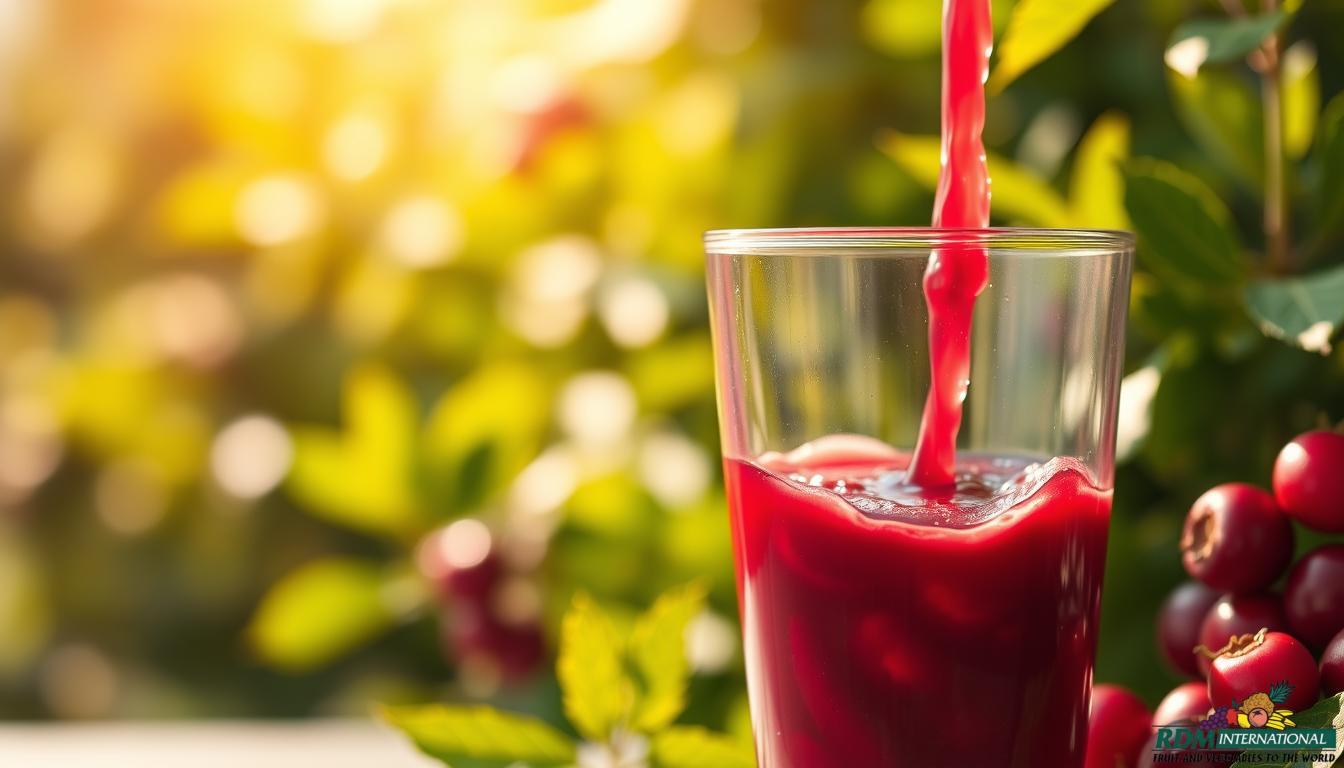 glass of cranberry juice