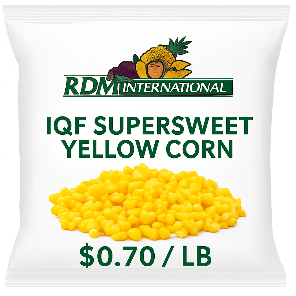 IQF SUPERSWEET YELLOW CORN $.70 CENTS / LB
