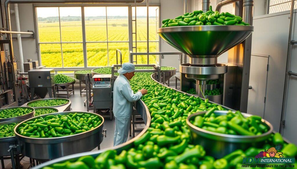 RDM International's Green Bell Pepper Puree production process