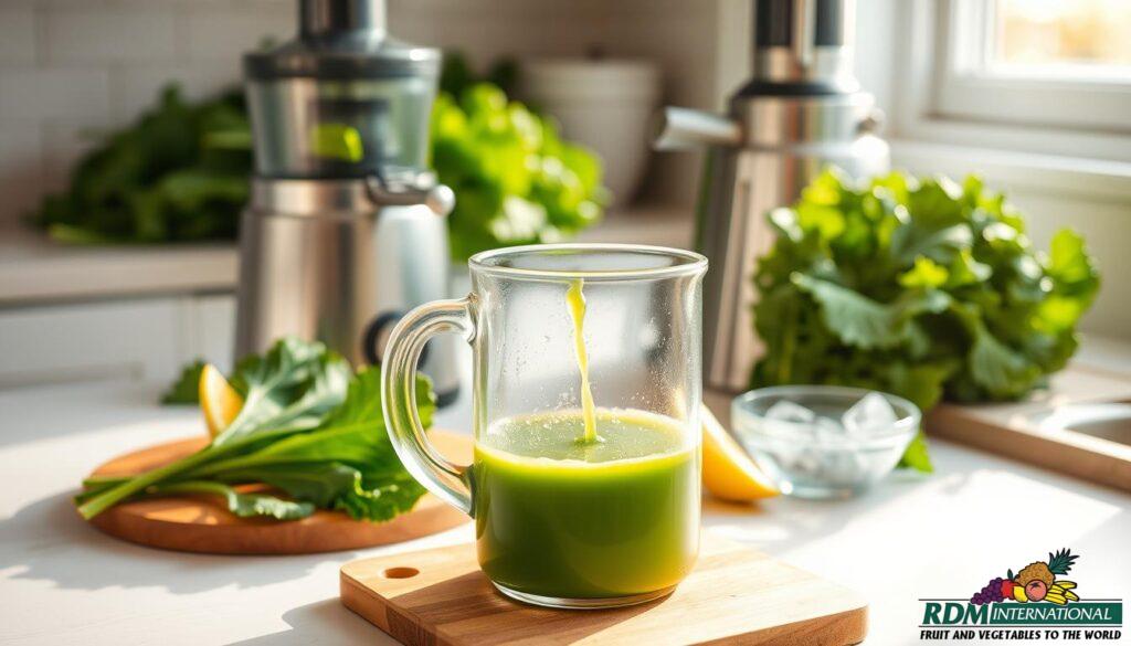 kale juice preparation