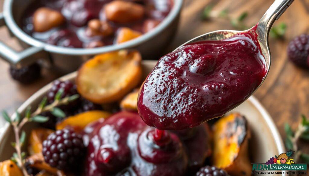 black raspberry puree in savory dishes