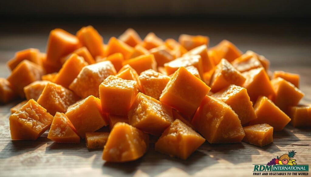 high-quality frozen pumpkin chunks
