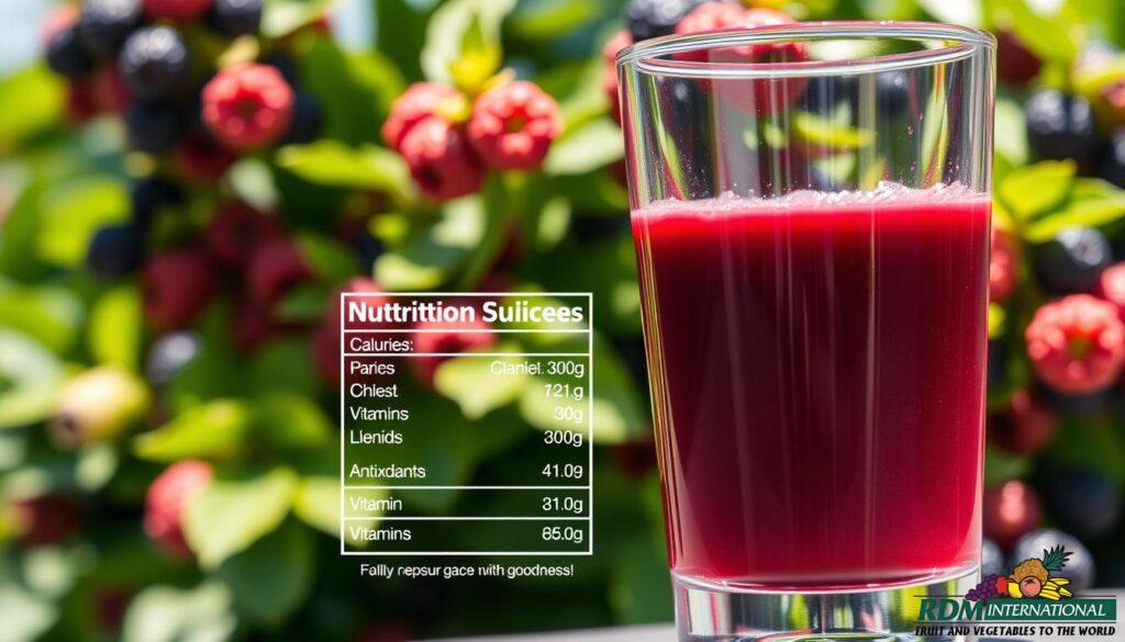 nutritional profile of boysenberry juice